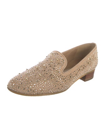 Stuart Weitzman Suede Studded Accents Loafers