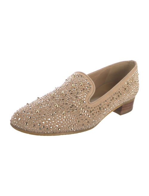 Stuart Weitzman Suede Studded Accents Loafers