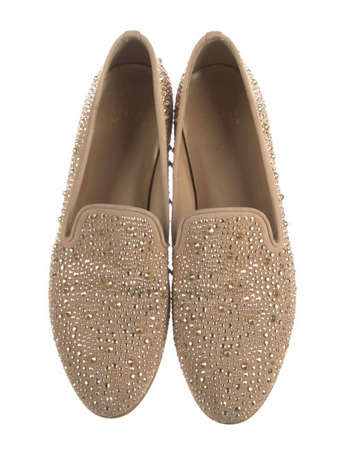 Stuart Weitzman Suede Studded Accents Loafers