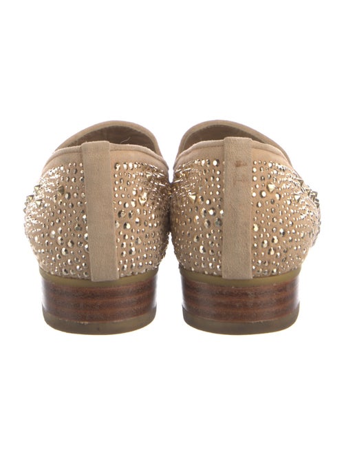 Stuart Weitzman Suede Studded Accents Loafers