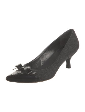 Stuart Weitzman Wool Bow Accents Pumps