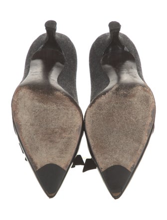 Stuart Weitzman Wool Bow Accents Pumps