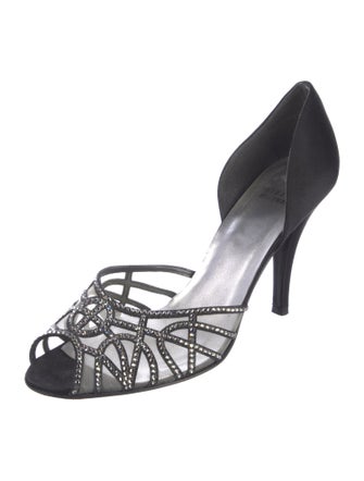 Stuart Weitzman Satin Mesh Accents Sandals
