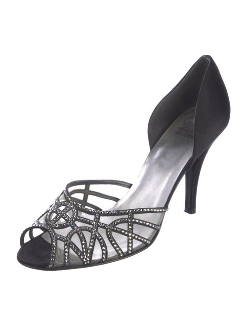 Stuart Weitzman Satin Mesh Accents Sandals