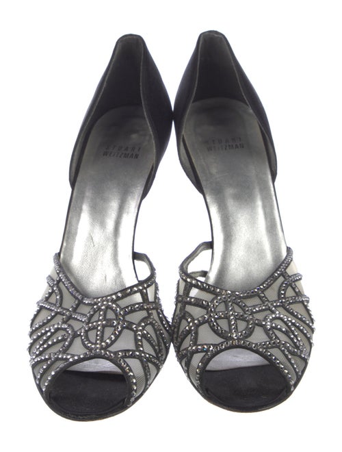 Stuart Weitzman Satin Mesh Accents Sandals