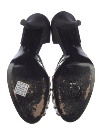 Stuart Weitzman Satin Mesh Accents Sandals