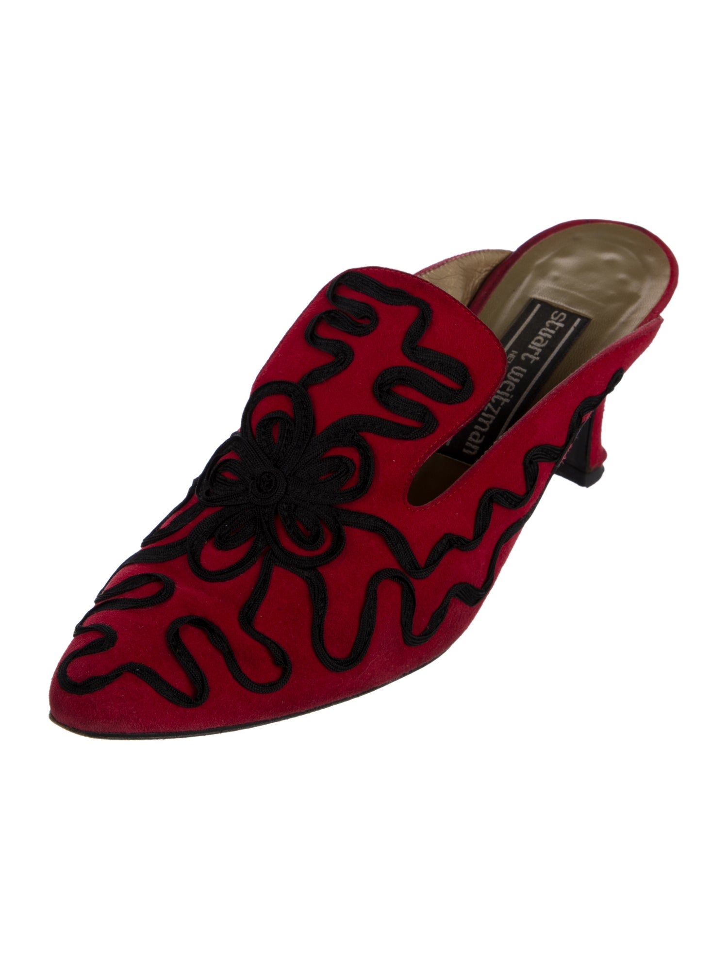 Stuart Weitzman Suede Printed Mules