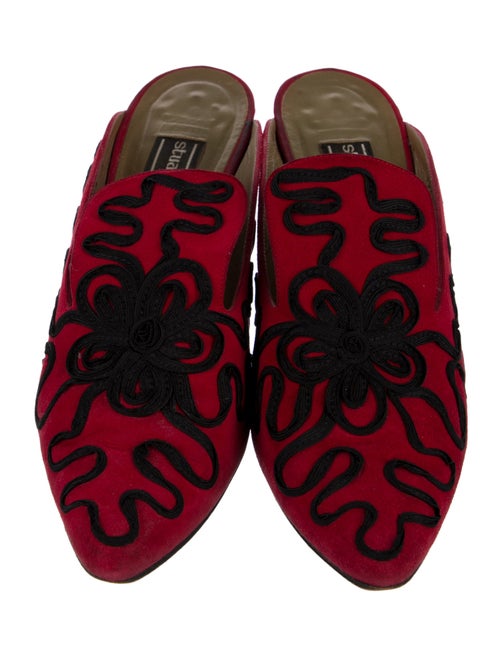 Stuart Weitzman Suede Printed Mules