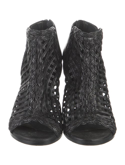 Stuart Weitzman Leather Cutout Accent Sandals