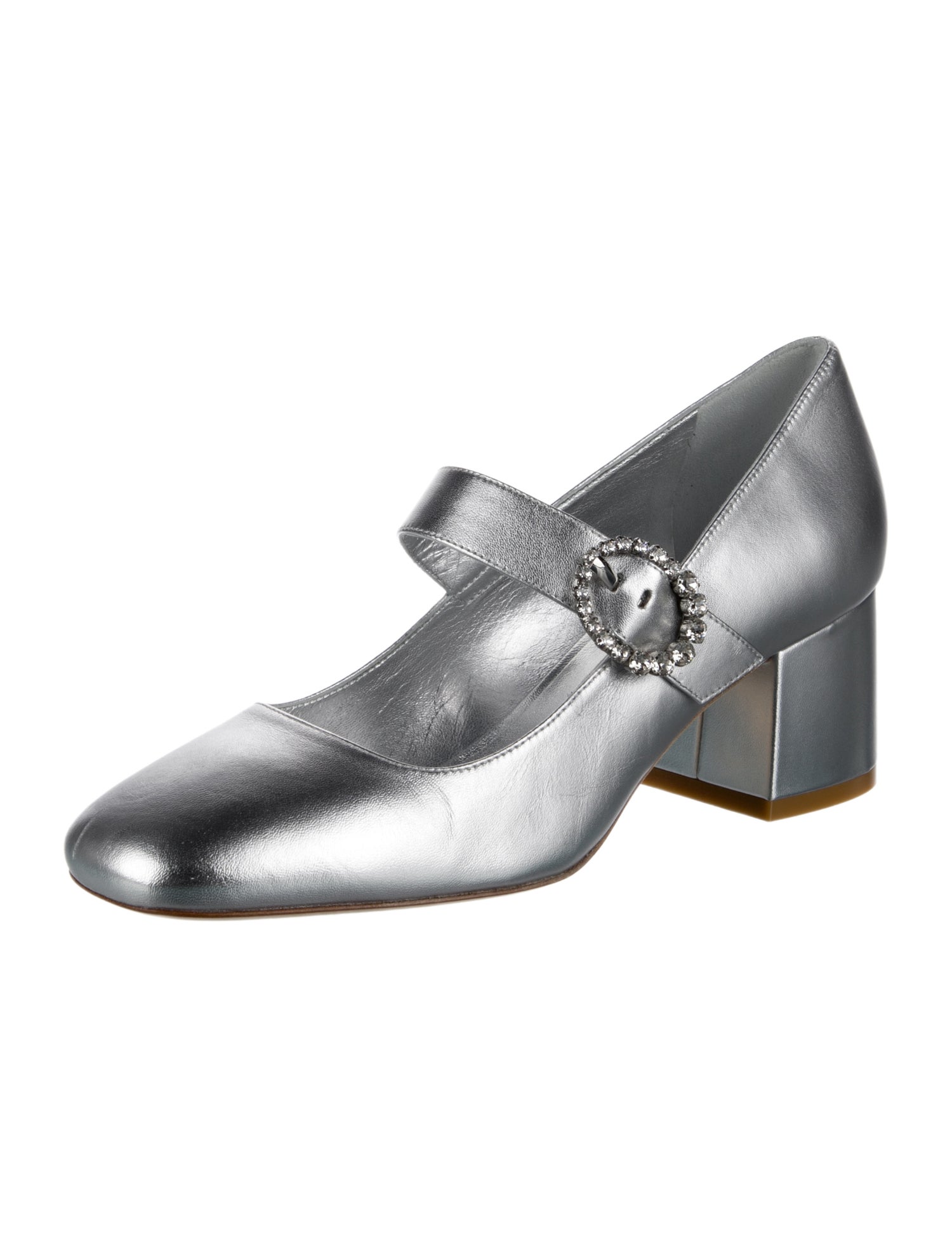 Stuart Weitzman Leather Crystal Embellishments Pumps