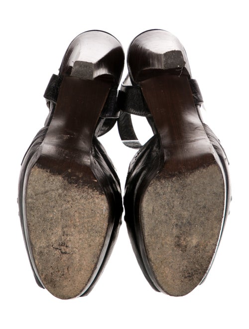 Stuart Weitzman Leather Studded Accents T-Strap Sandals