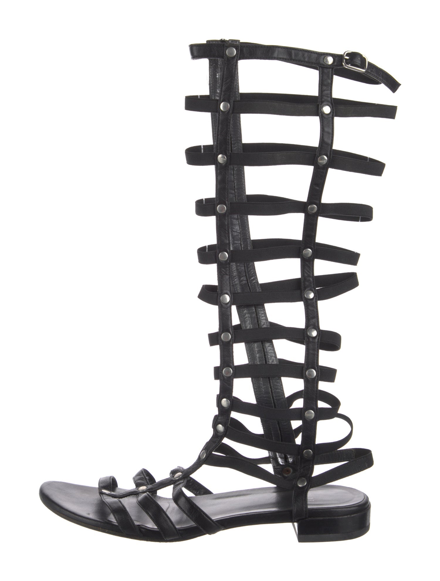 Stuart Weitzman Leather Studded Accents Gladiator Sandals