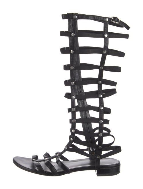 Stuart Weitzman Leather Studded Accents Gladiator Sandals