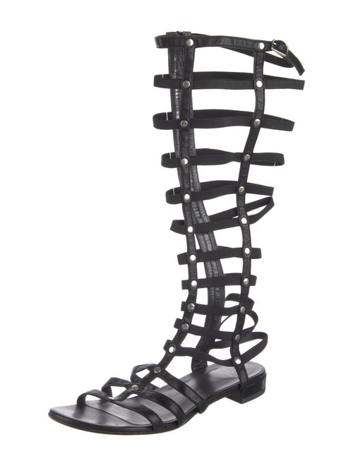 Stuart Weitzman Leather Studded Accents Gladiator Sandals
