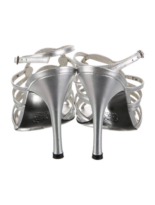 Stuart Weitzman Leather Cutout Accent Slingback Sandals