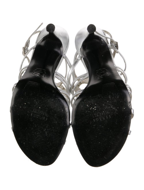 Stuart Weitzman Leather Cutout Accent Slingback Sandals