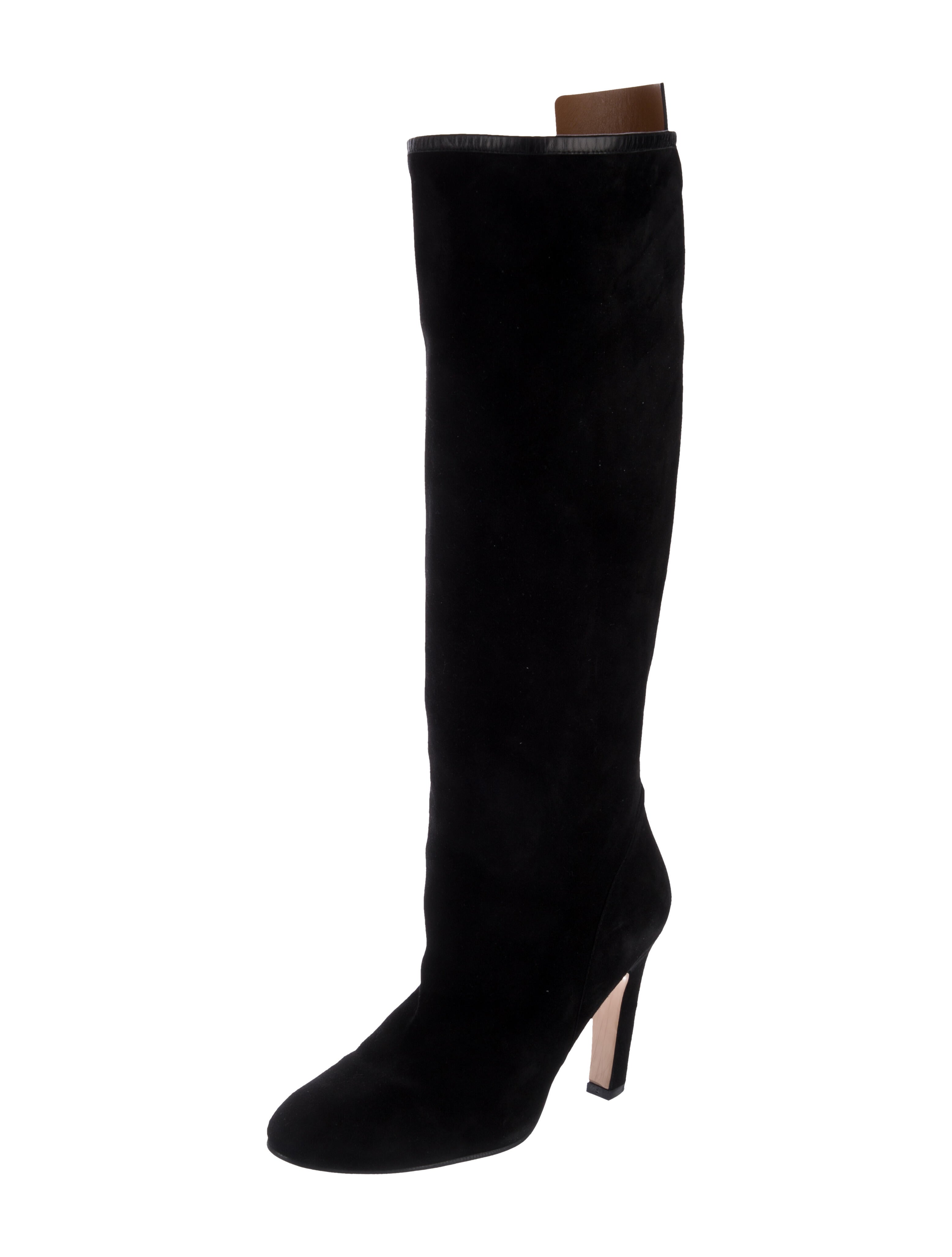 Stuart Weitzman Suede Studded Accents Boots