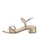 Stuart Weitzman Leather Chain-Link Accents Sandals