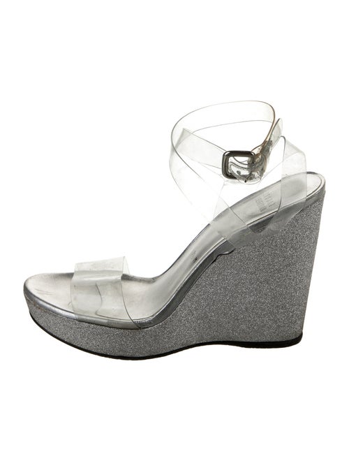 Stuart Weitzman PVC Glitter Accents Espadrilles