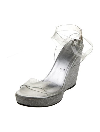 Stuart Weitzman PVC Glitter Accents Espadrilles