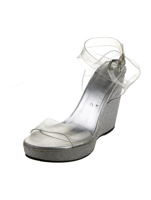 Stuart Weitzman PVC Glitter Accents Espadrilles