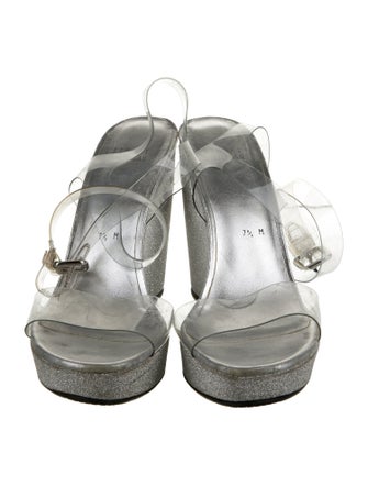 Stuart Weitzman PVC Glitter Accents Espadrilles