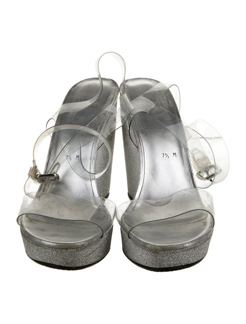 Stuart Weitzman PVC Glitter Accents Espadrilles