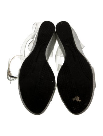 Stuart Weitzman PVC Glitter Accents Espadrilles