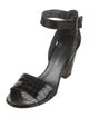 Stuart Weitzman Patent Leather Cutout Accent Sandals