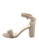 Stuart Weitzman Canvas Beaded Accents Sandals