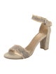 Stuart Weitzman Canvas Beaded Accents Sandals