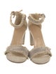 Stuart Weitzman Canvas Beaded Accents Sandals