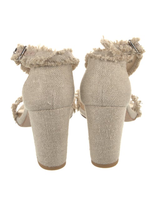 Stuart Weitzman Canvas Beaded Accents Sandals