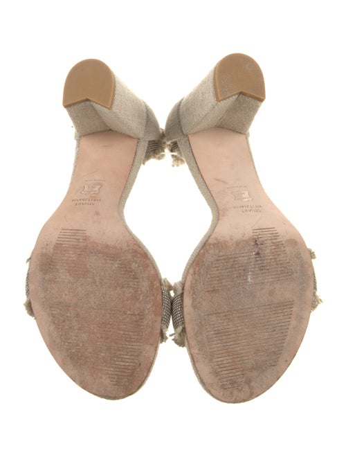 Stuart Weitzman Canvas Beaded Accents Sandals