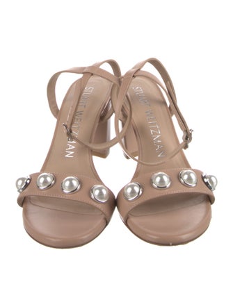 Stuart Weitzman Leather Studded Accents Sandals