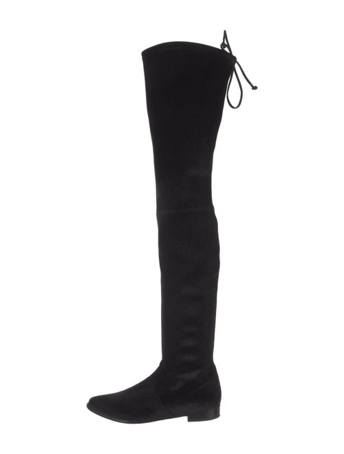 Stuart Weitzman Velvet Lace-Up Boots