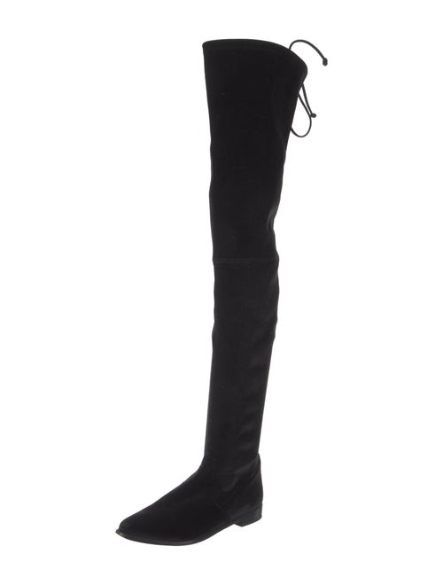 Stuart Weitzman Velvet Lace-Up Boots