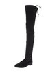 Stuart Weitzman Velvet Lace-Up Boots