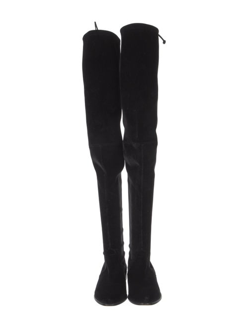Stuart Weitzman Velvet Lace-Up Boots