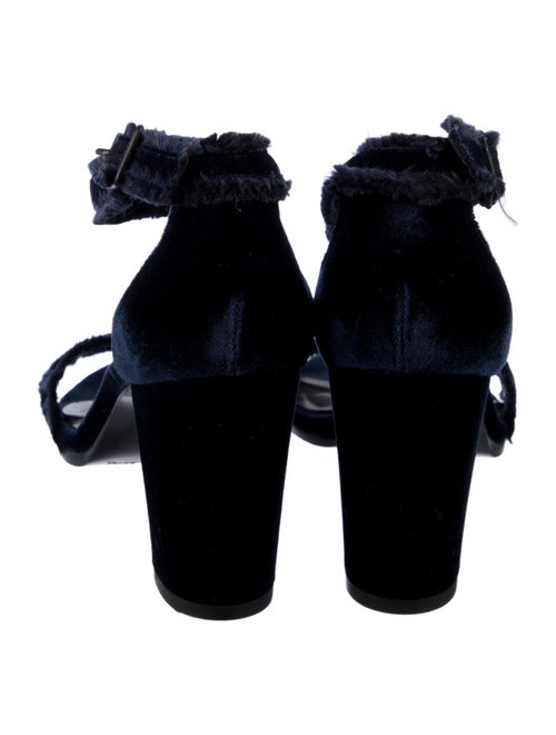 Stuart Weitzman Velvet Fringe Trim Accent Sandals