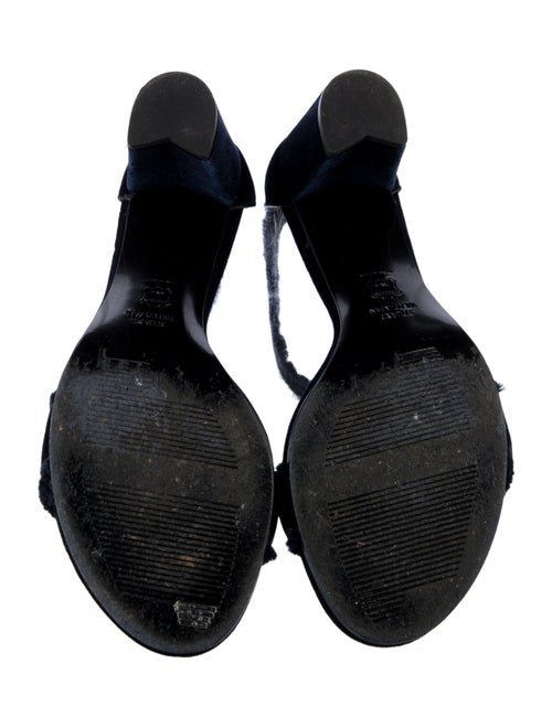 Stuart Weitzman Velvet Fringe Trim Accent Sandals