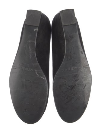 Stuart Weitzman Suede Chain-Link Accents Loafers