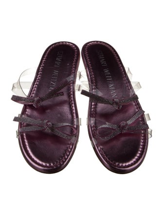 Stuart Weitzman PVC Bow Accents Slides