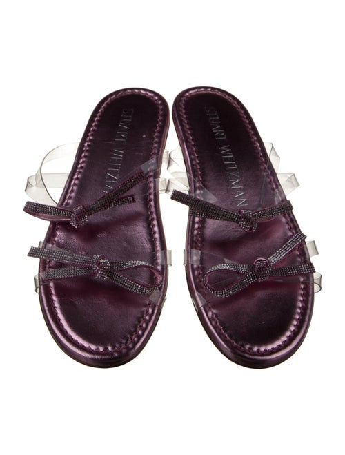 Stuart Weitzman PVC Bow Accents Slides