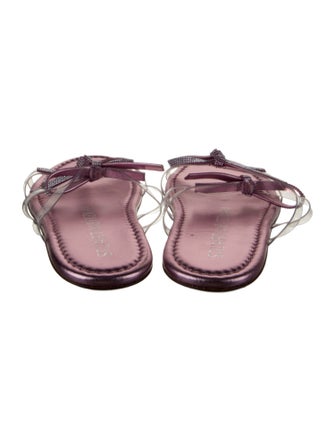 Stuart Weitzman PVC Bow Accents Slides