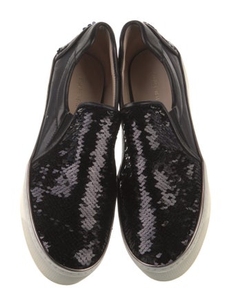Stuart Weitzman Leather Sequin Embellishments Sneakers