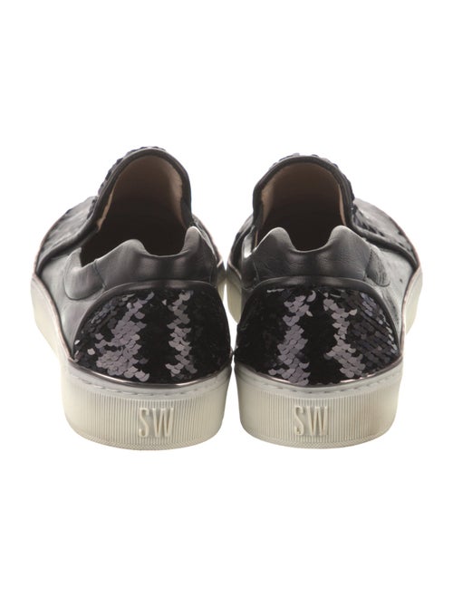 Stuart Weitzman Leather Sequin Embellishments Sneakers