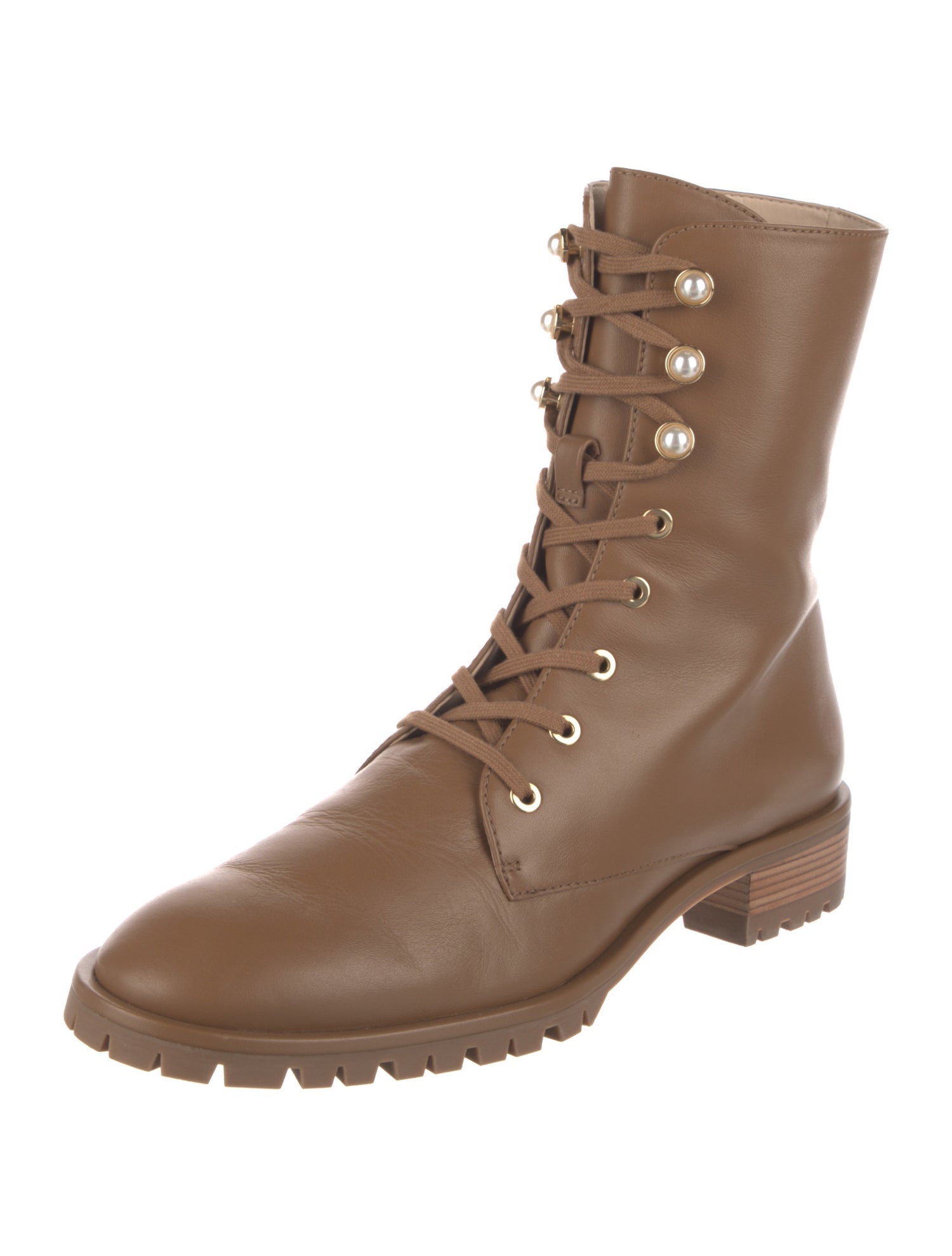 Stuart Weitzman Leather Combat Boots