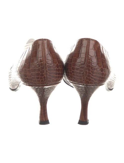 Stuart Weitzman Embossed Leather Animal Print Pumps