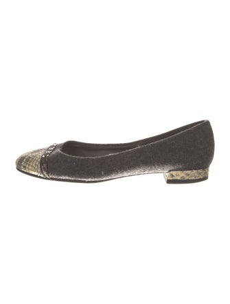 Stuart Weitzman Leather Animal Print Ballet Flats